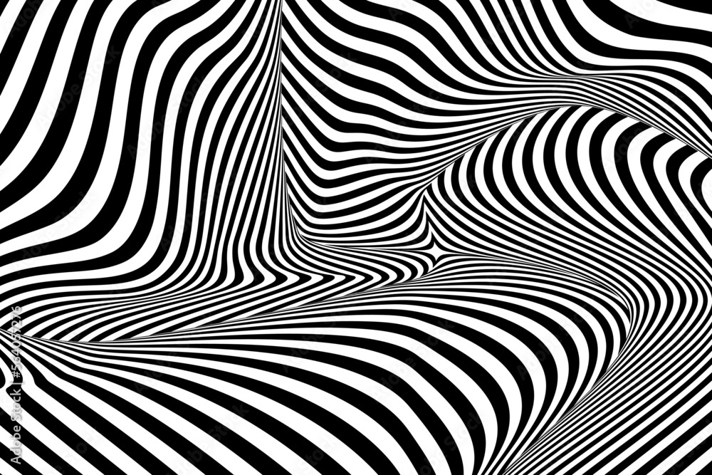 Fotografie Optical Art with Twist Striped