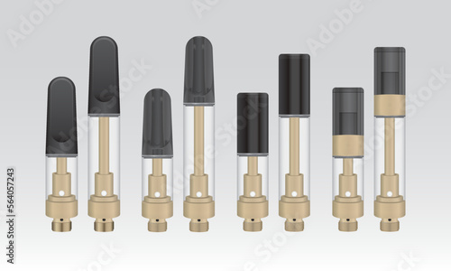 Brass Metal Cannabis CBD Hemp or Delta 8 Vape Cartridge in Black
