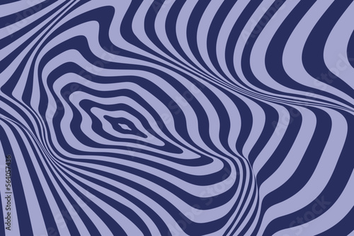 Optical Art with Twist Striped in Style Retro 60s, 70s. Swirl Hypnotic Pattern for Banner, Poster, Cover. Vector illustration.