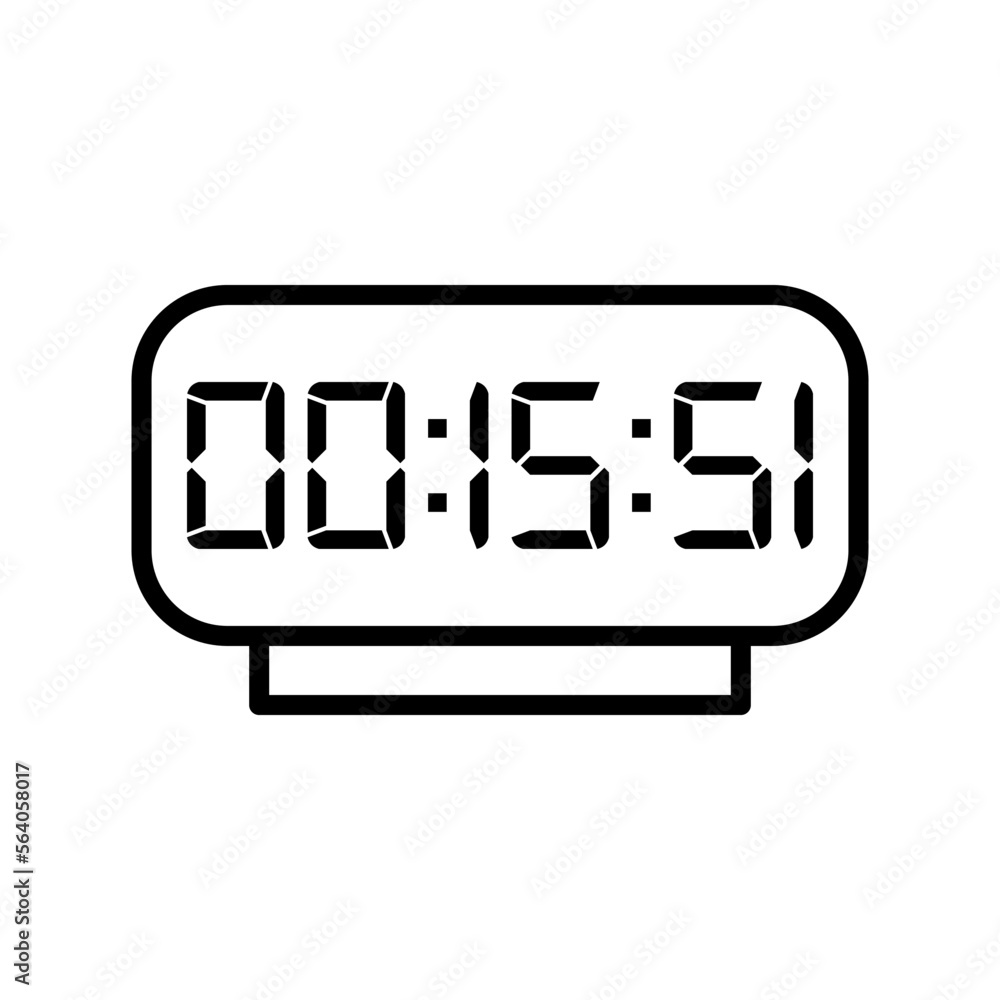 LED digital clock number isolated. Electronic figures for counter or calculator mockup interface design. LED digital clock number isolated. Electronic figures for counter or calculator mockup interface design.