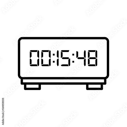 LED digital clock number isolated. Electronic figures for counter or calculator mockup interface design.