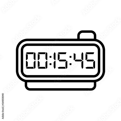 LED digital clock number isolated. Electronic figures for counter or calculator mockup interface design.
