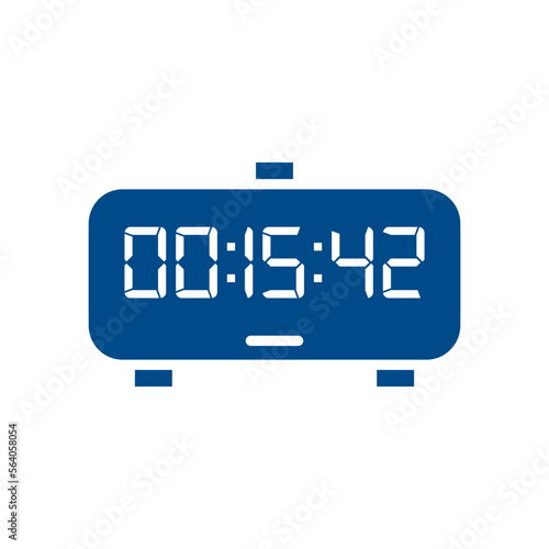 LED digital clock number isolated. Electronic figures for counter or calculator mockup interface design.