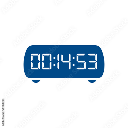 LED digital clock number isolated. Electronic figures for counter or calculator mockup interface design.