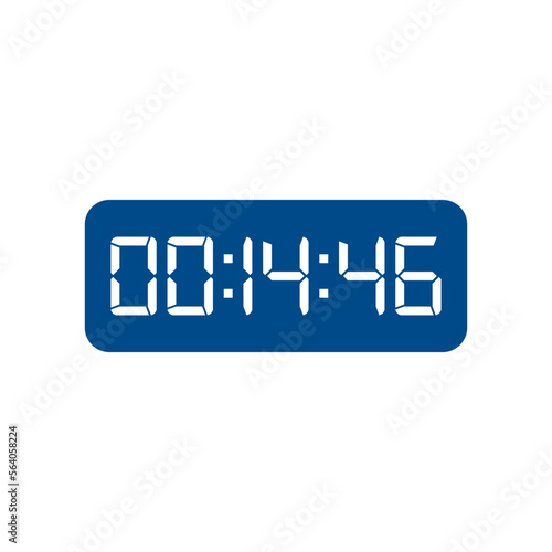 LED digital clock number isolated. Electronic figures for counter or calculator mockup interface design.
