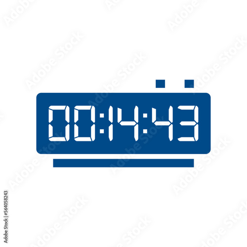 LED digital clock number isolated. Electronic figures for counter or calculator mockup interface design.