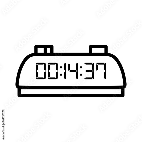 LED digital clock number isolated. Electronic figures for counter or calculator mockup interface design.