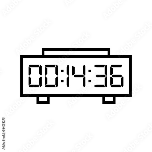 LED digital clock number isolated. Electronic figures for counter or calculator mockup interface design.