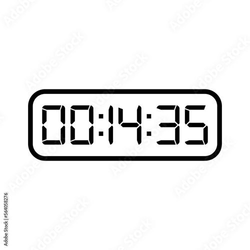 LED digital clock number isolated. Electronic figures for counter or calculator mockup interface design.