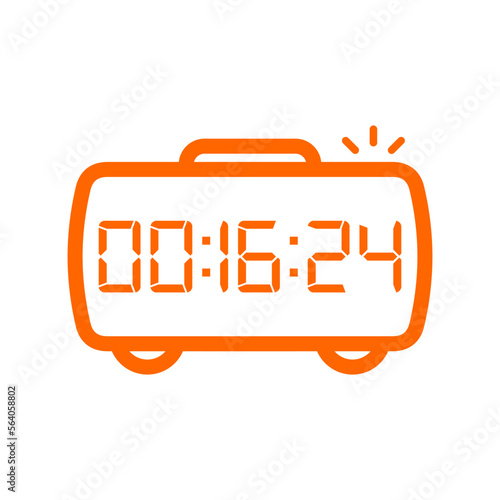 Digital clock number set. Electronic figures. Vector illustration.