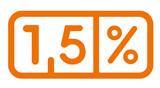 Znak graficzny przedstawiajacy półtorej procent podatku - 1,5 %