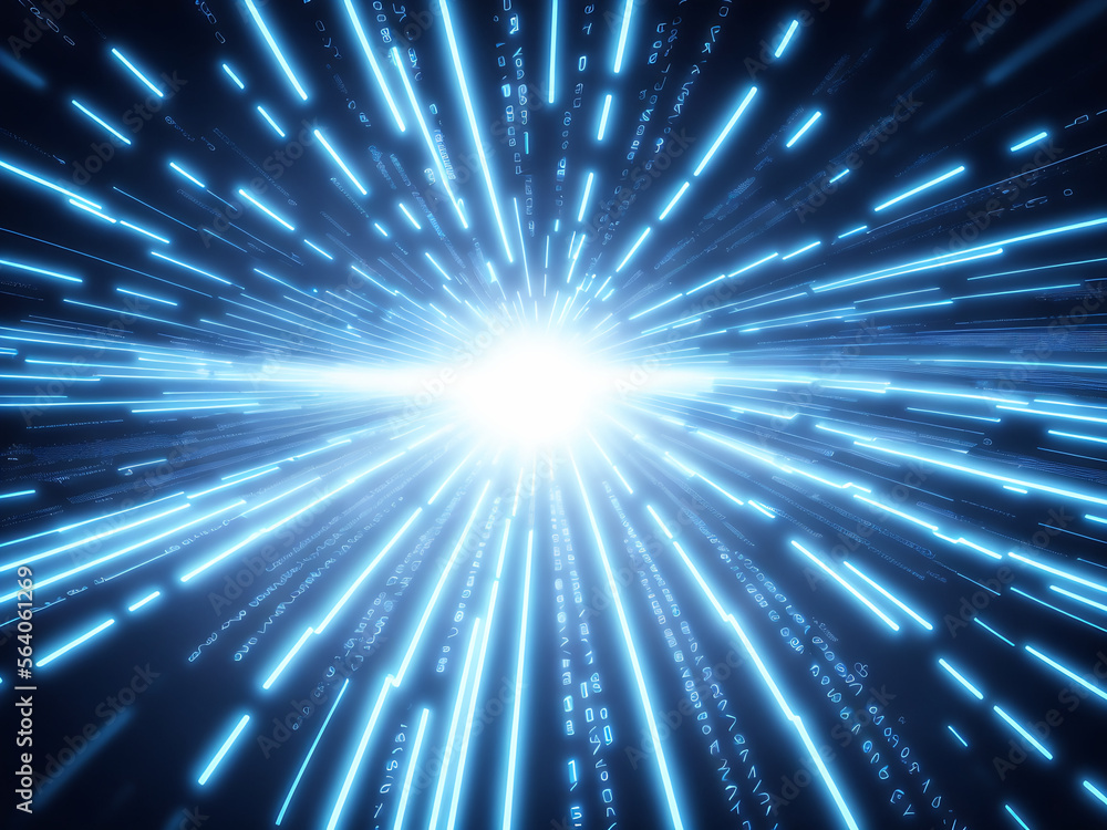 Fototapeta premium The Speed of Cyberspace, The Internet Superhighway Backdrop - Generative AI Image