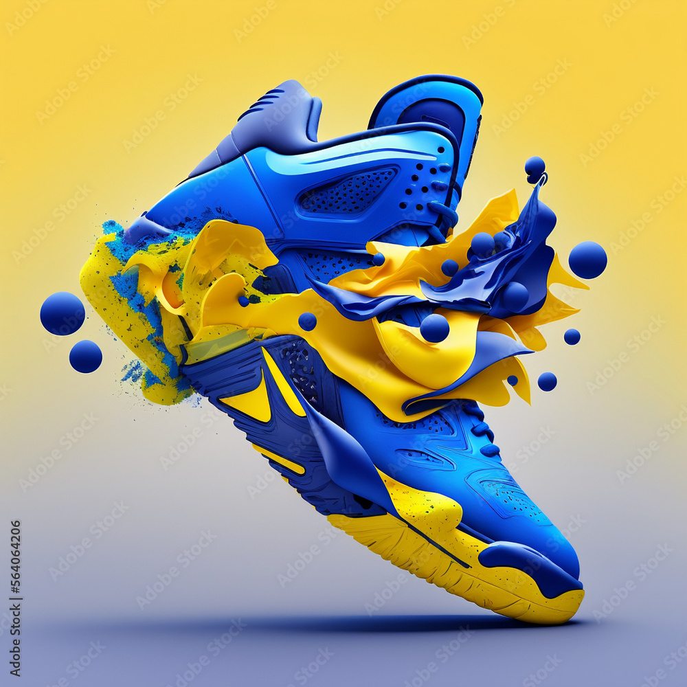 jordan 4s blue and yellow