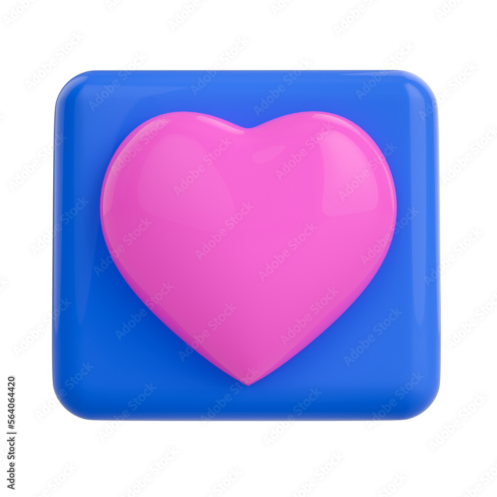 Pink heart icon placed on isolated transparent background. 3D Rendering
Pink heart icon placed on isolated transparent background. 3D Rendering