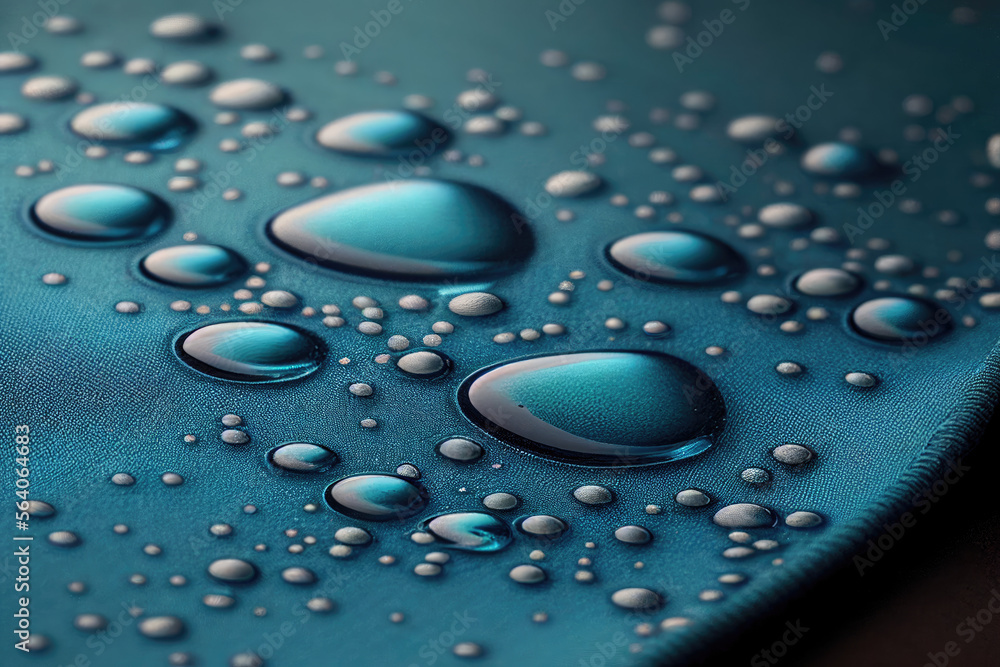 Water resistant fabric, droplets on a piece of cloth - Generative AI, Generative, AI