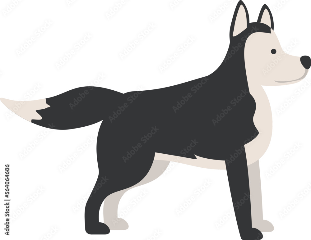 Strong husky icon cartoon vector. Siberian dog. Cute wolf