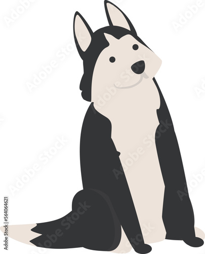 Dog face icon cartoon vector. Siberian husky. Cute wolf © nsit0108