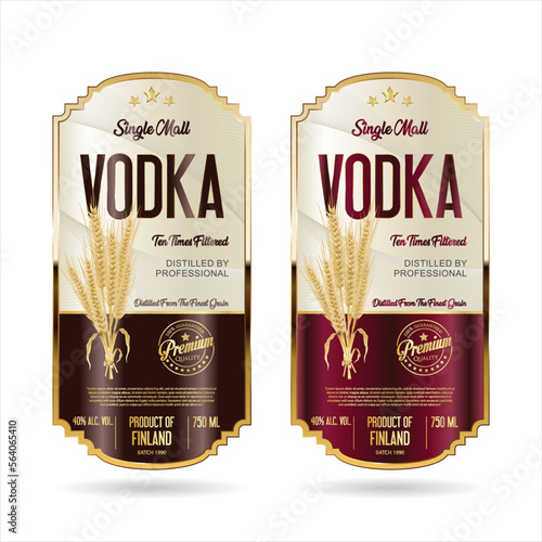 Labels for vodka with wheat vector stock illustration