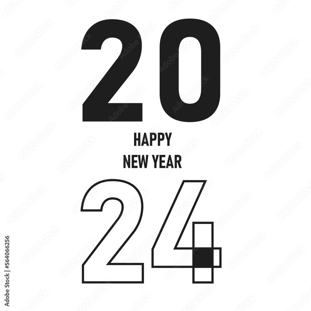 Vetor De 2024 Happy New Year Logo Text Design 2024 Number Design 