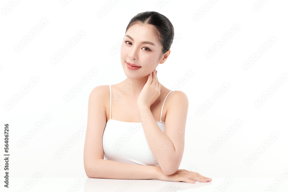 Beautiful young asian woman with clean fresh skin on white background, Face care, Facial treatment, Cosmetology, beauty and spa, Asian women portrait. Beautiful young asian woman with clean fresh skin on white background, Face care, Facial treatment, Cosmetology, beauty and spa, Asian women portrait.