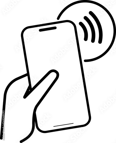 illustration of payment via NFC, pay without cash