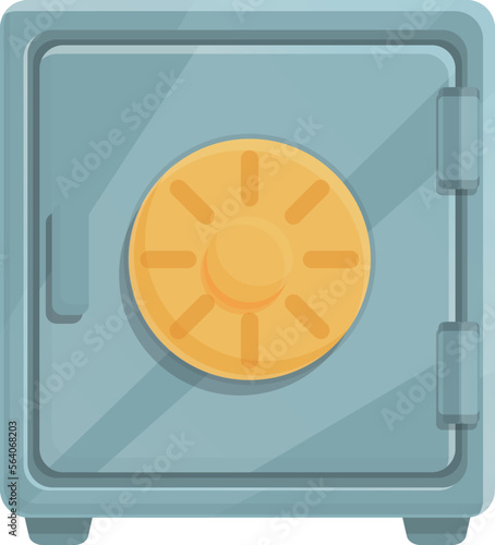 Deposit box safe icon cartoon vector. Gold money. Safety steel