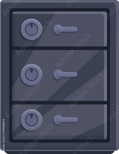 Cash box icon cartoon vector. Bank deposit. Safety security