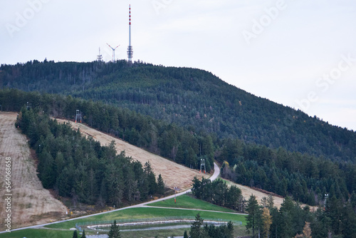 tv tower on the hornisgrinde mountain in the black forest