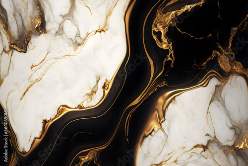 Luxurious marble background. Black and gold marble texture. Elegant white and gold marble background. Generative AI.
