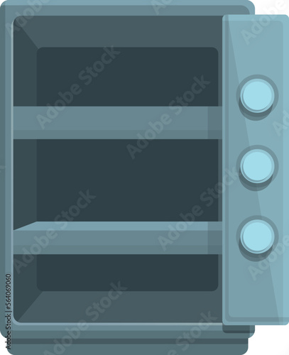 Empty cash box icon cartoon vector. Safe money. Bank finance