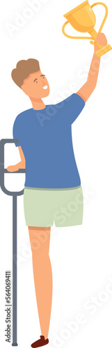 Disabled sport cup icon cartoon vector. Athlete basketball. Training life