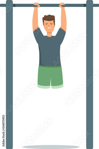 Disabled horizontal bar sport icon cartoon vector. Physical training. Disable person