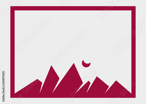 Geometric Mountains silhouette landscape art poster illustration