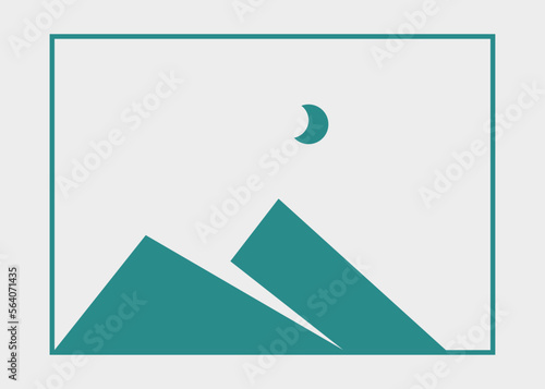 Geometric Mountains silhouette landscape art poster illustration