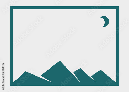 Geometric Mountains silhouette landscape art poster illustration