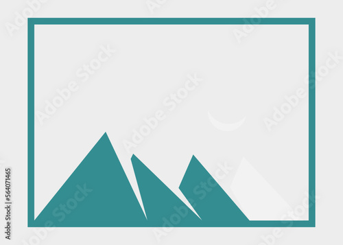 Geometric Mountains silhouette landscape art poster illustration