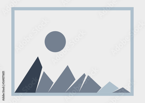Geometric Mountains silhouette landscape art poster illustration