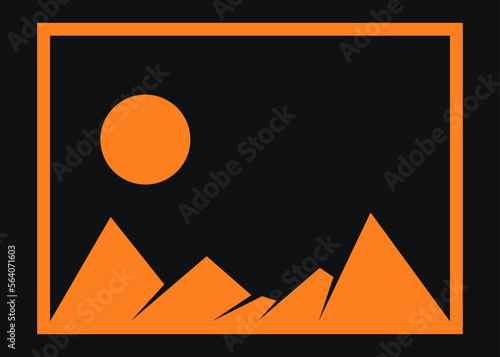 Geometric Mountains silhouette landscape art poster illustration