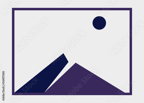 Geometric Mountains silhouette landscape art poster illustration