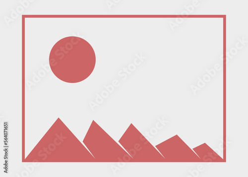 Geometric Mountains silhouette landscape art poster illustration