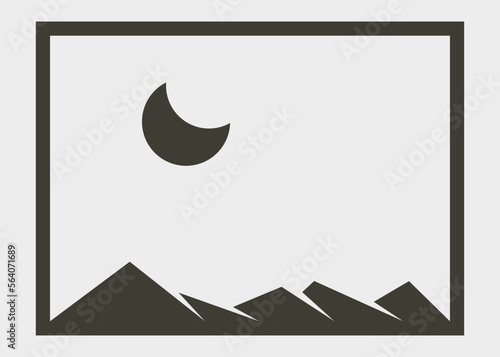 Geometric Mountains silhouette landscape art poster illustration