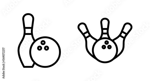 Bowling icon vector illustration. bowling ball and pin sign and symbol.