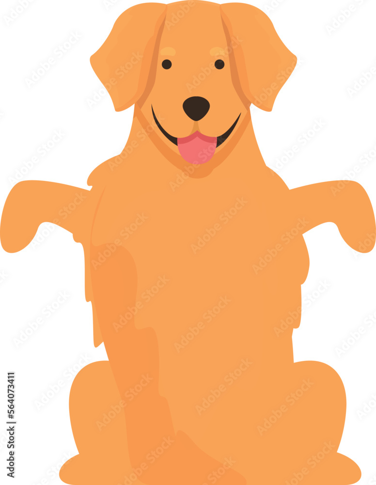 Obraz premium Golden retriever play icon cartoon vector. Dog puppy. Animal pet