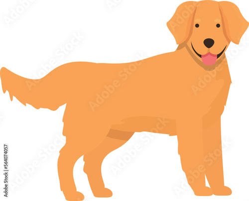 Zoo golden retriever icon cartoon vector. Canine pet. Happy portrait