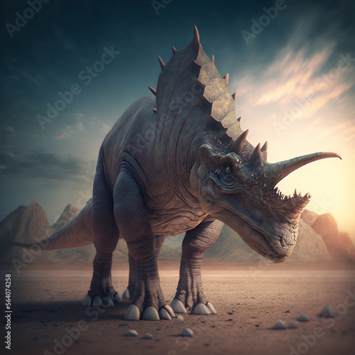 Tyrannosaurus rex dinosaur. Generative AI © Scrudje