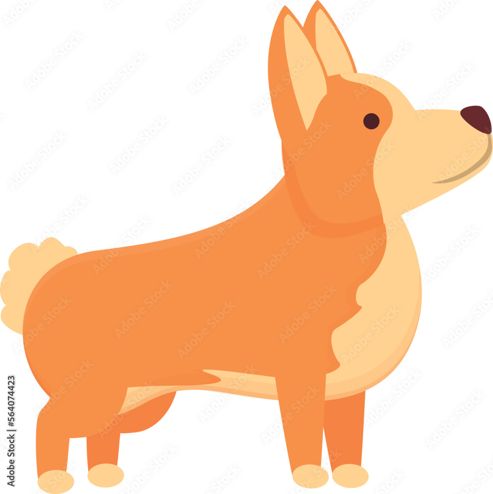 Little dog icon cartoon vector. Royal canine. Happy print Little dog icon cartoon vector. Royal canine. Happy print