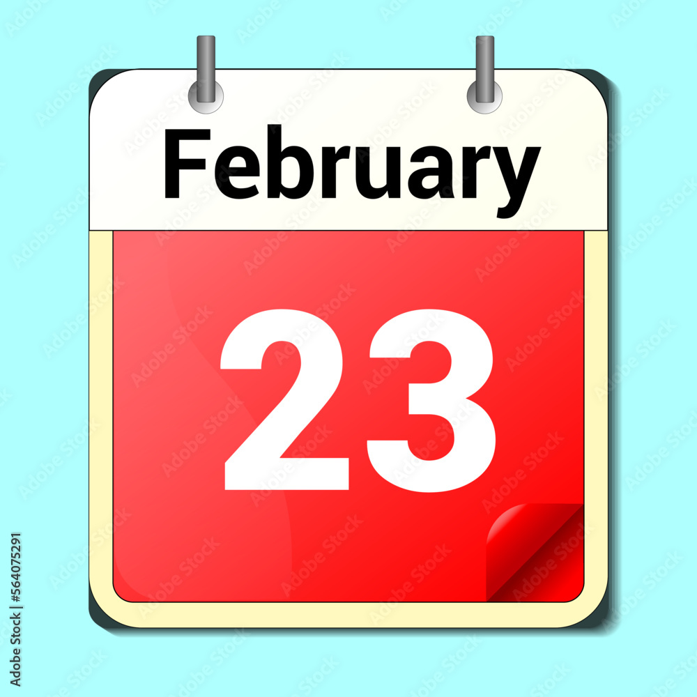 Cube shape calendar for February 23 on wooden surface with empty space for text,cube calendar Cube shape calendar for February 23 on wooden surface with empty space for text,cube calendar