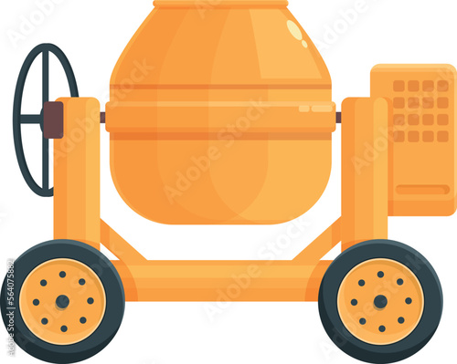 Cement tool icon cartoon vector. Concrete machine. Building mix