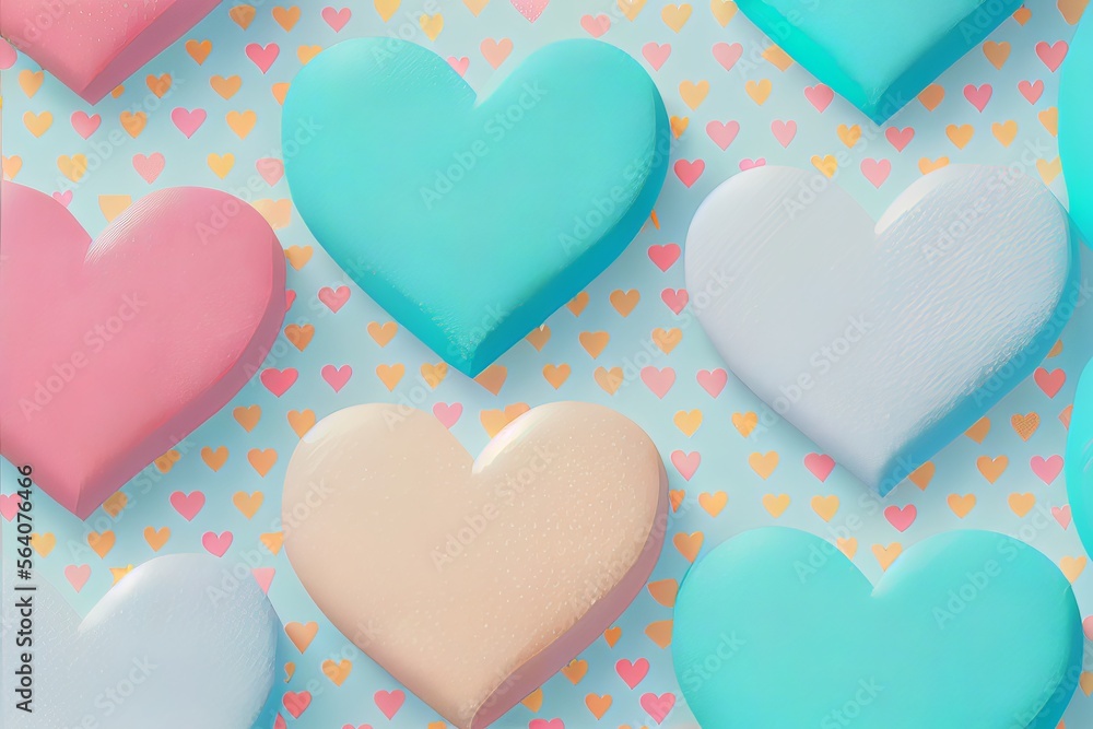 Valentine's day background with hearts. Created with Generative AI technology. Valentine's day background with hearts. Created with Generative AI technology.