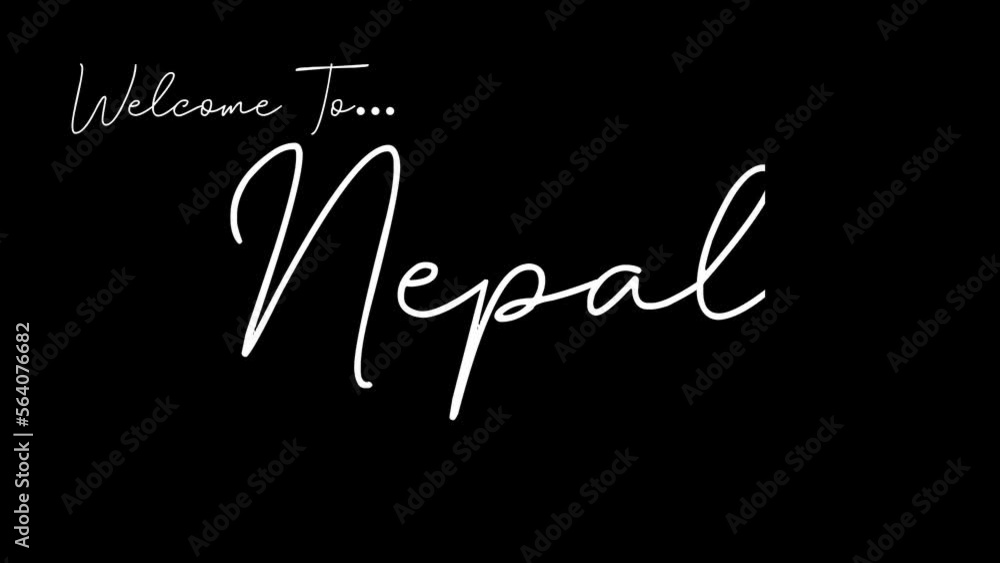 Welcome to nepal word in black background. Animated welcome in overshot animation. This animation is suitable for greeting footage Welcome to nepal word in black background. Animated welcome in overshot animation. This animation is suitable for greeting footage